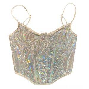 Urban Outfitters Iridescent Silver Camisole